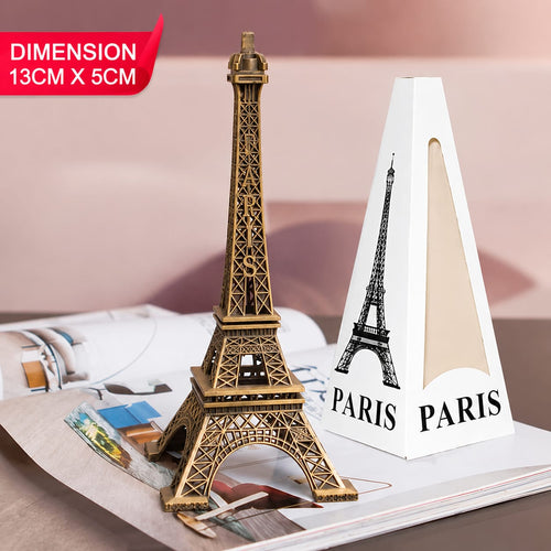 Vintage Paris Eiffel Tower Decorative Showpiece – Metal Tabletop Décor (13 cm)